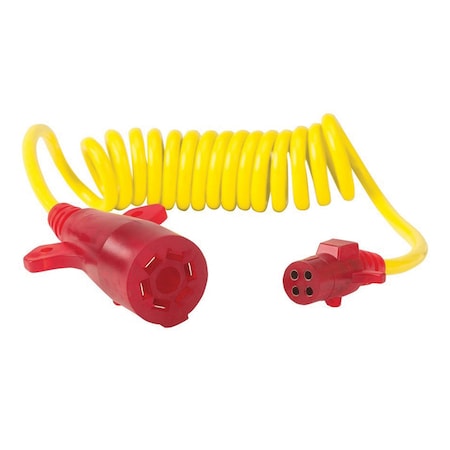 Husky Towing Husky Towing 30500; Trailer Wiring Adapter; 7 Blade to 4 Round; Flex Coil LED; Red/Yellow 30500